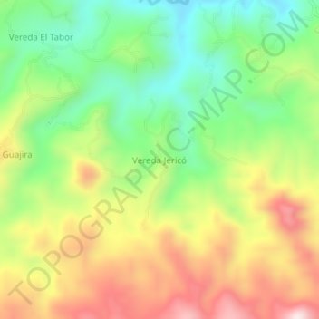 Mappa topografica Vereda Jericó, altitudine, rilievo