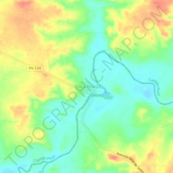 Mappa topografica Boca Nova, altitudine, rilievo