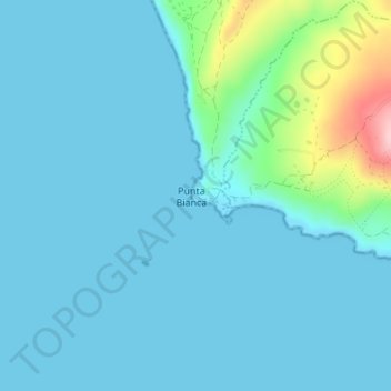 Mappa topografica Punta Bianca, altitudine, rilievo