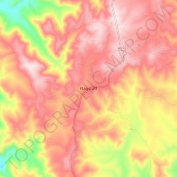 Mappa topografica Flagstaff, altitudine, rilievo