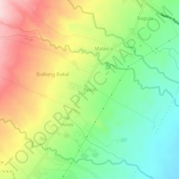 Mappa topografica Potol, altitudine, rilievo