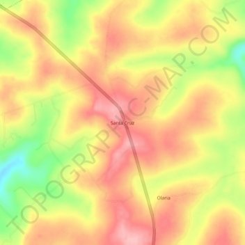 Mappa topografica Santa Cruz, altitudine, rilievo