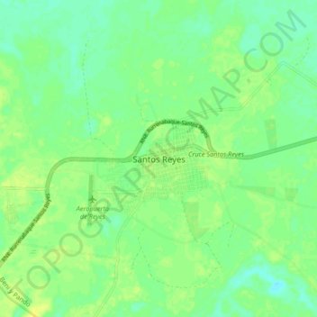 Mappa topografica Santos Reyes, altitudine, rilievo