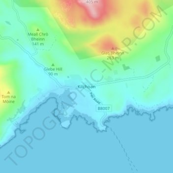 Mappa topografica Kilchoan, altitudine, rilievo