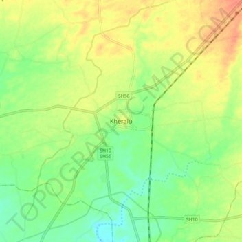 Mappa topografica Kheralu, altitudine, rilievo