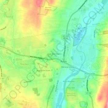 Mappa topografica Avon Park North, altitudine, rilievo
