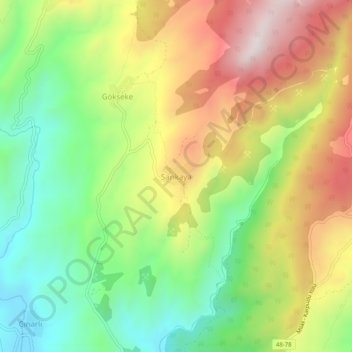 Mappa topografica Sarıkaya, altitudine, rilievo