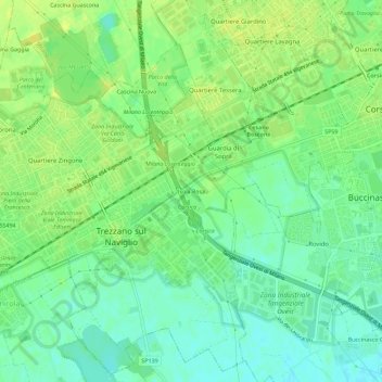 Mappa topografica Isola Rosa, altitudine, rilievo