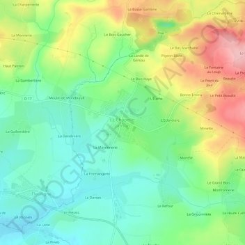 Mappa topografica La Chapelle-Janson, altitudine, rilievo