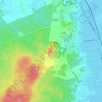 Mappa topografica Deutscher Olymp, altitudine, rilievo