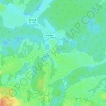 Mappa topografica Santa Rosa, altitudine, rilievo