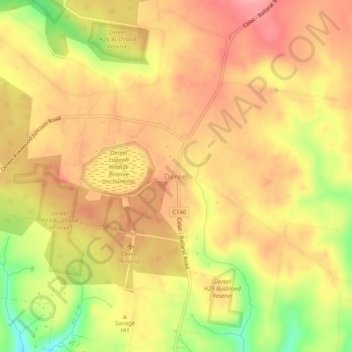Mappa topografica Dereel, altitudine, rilievo