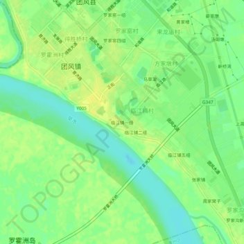 Mappa topografica 临江铺一组, altitudine, rilievo