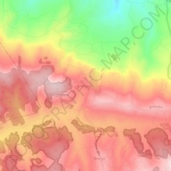 Mappa topografica Chorvila, altitudine, rilievo