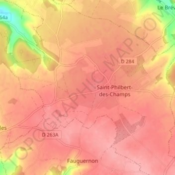 Mappa topografica Les Châtaigniers, altitudine, rilievo