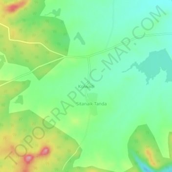 Mappa topografica Kolwadi, altitudine, rilievo