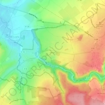 Mappa topografica Orbigny, altitudine, rilievo
