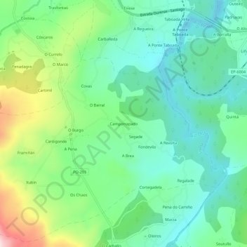 Mappa topografica Camporrapado, altitudine, rilievo