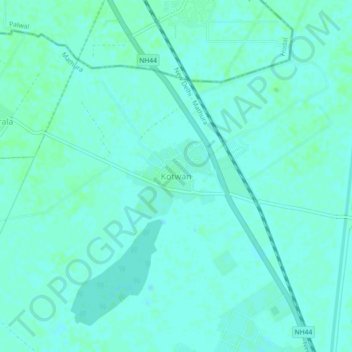Mappa topografica Kotwan, altitudine, rilievo