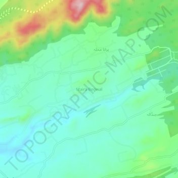 Mappa topografica Maira Begwal, altitudine, rilievo