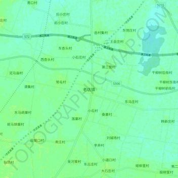 Mappa topografica 老店镇, altitudine, rilievo