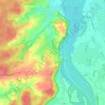 Mappa topografica Regglisweiler, altitudine, rilievo