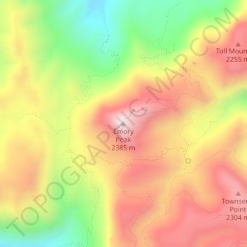 Mappa topografica Emory Peak, altitudine, rilievo