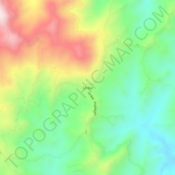 Mappa topografica Uribe, altitudine, rilievo