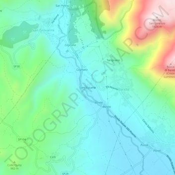 Mappa topografica Sant'Eusanio, altitudine, rilievo