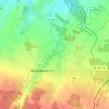 Mappa topografica Le Souci, altitudine, rilievo