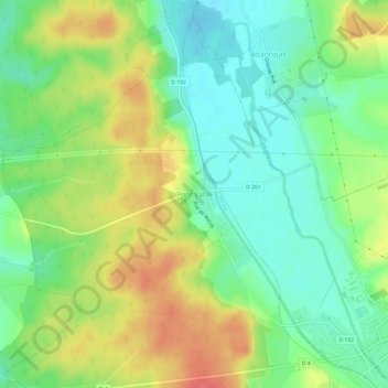 Mappa topografica Pont Varin, altitudine, rilievo