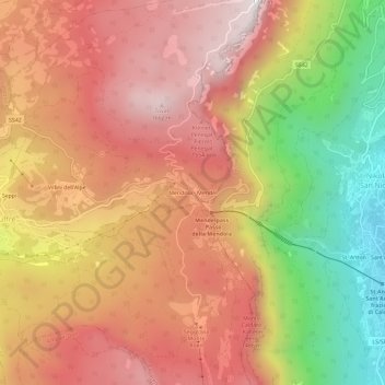 Mappa topografica Mendola, altitudine, rilievo