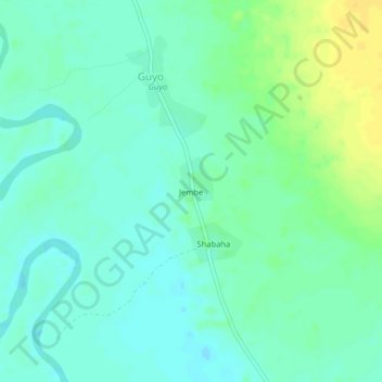 Mappa topografica Jembe, altitudine, rilievo