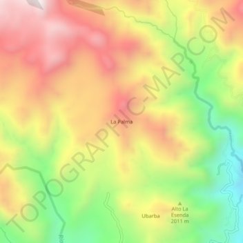 Mappa topografica La Palma, altitudine, rilievo