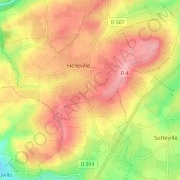 Mappa topografica Le Damet, altitudine, rilievo