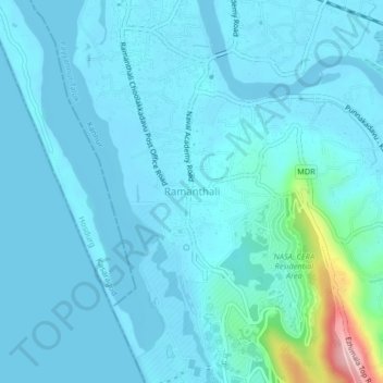Mappa topografica Ramanthali, altitudine, rilievo