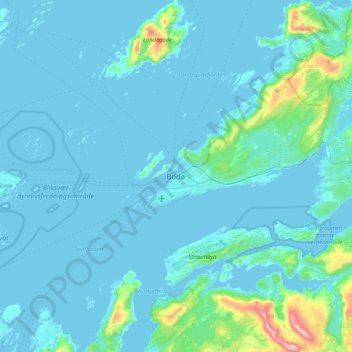 Mappa topografica Bodø, altitudine, rilievo