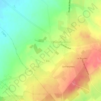 Mappa topografica La Desertine, altitudine, rilievo