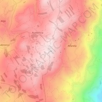 Mappa topografica Viso, altitudine, rilievo