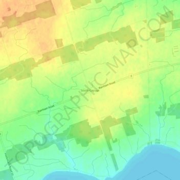Mappa topografica South Cayuga, altitudine, rilievo