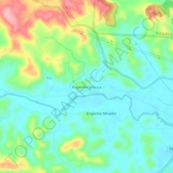 Mappa topografica Engenho Ipojuca, altitudine, rilievo
