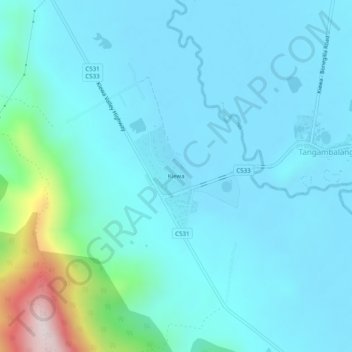 Mappa topografica Kiewa, altitudine, rilievo