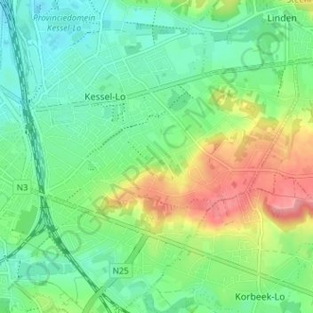 Mappa topografica Benedenlo, altitudine, rilievo