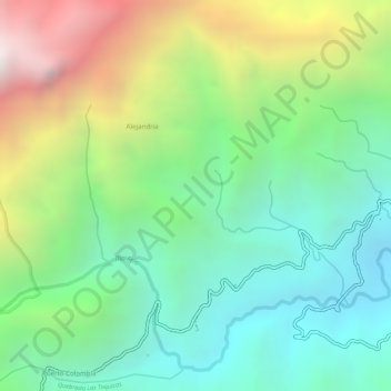 Mappa topografica Hoyo Rico, altitudine, rilievo