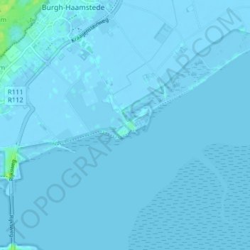 Mappa topografica Burghsluis, altitudine, rilievo