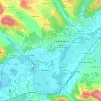 Mappa topografica Lachenal, altitudine, rilievo