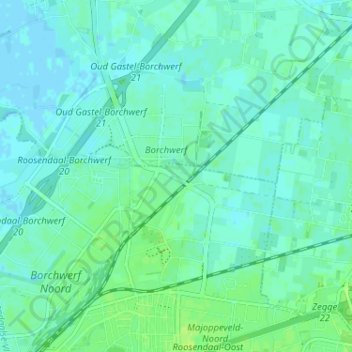 Mappa topografica Nieuwenberg, altitudine, rilievo