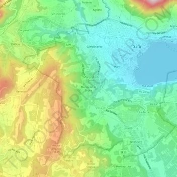 Mappa topografica Moriondo di Sopra, altitudine, rilievo