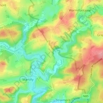 Mappa topografica Menugoutte, altitudine, rilievo