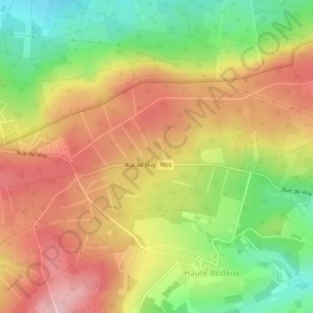 Mappa topografica La Fagne, altitudine, rilievo